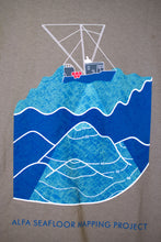 Men's Seafloor Mapping T Shirt: Blue Design