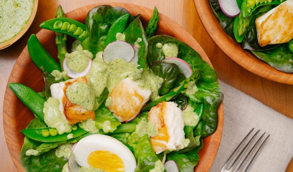 Alaska Halibut Green Goddess Salad