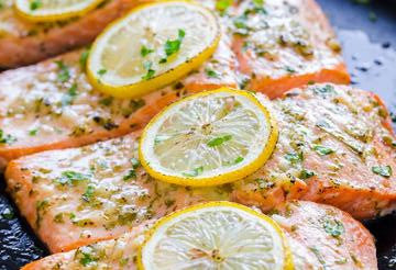 Baked Salmon with Garlic and Dijon