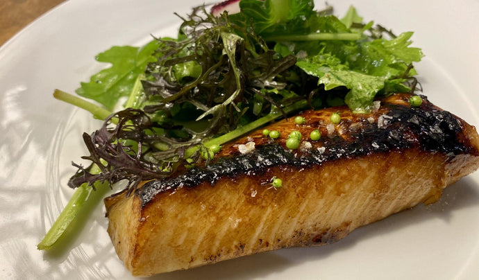 Broiled Alaska Sablefish with Fish Sauce and Black Garlic Glaze