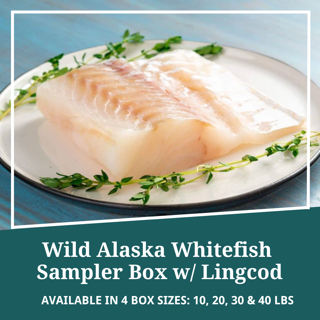 Wild Alaska White Fish Sampler Box w/ Lingcod