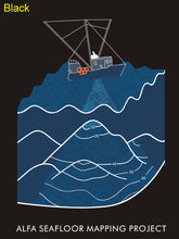 Men's Seafloor Mapping T Shirt: Blue Design
